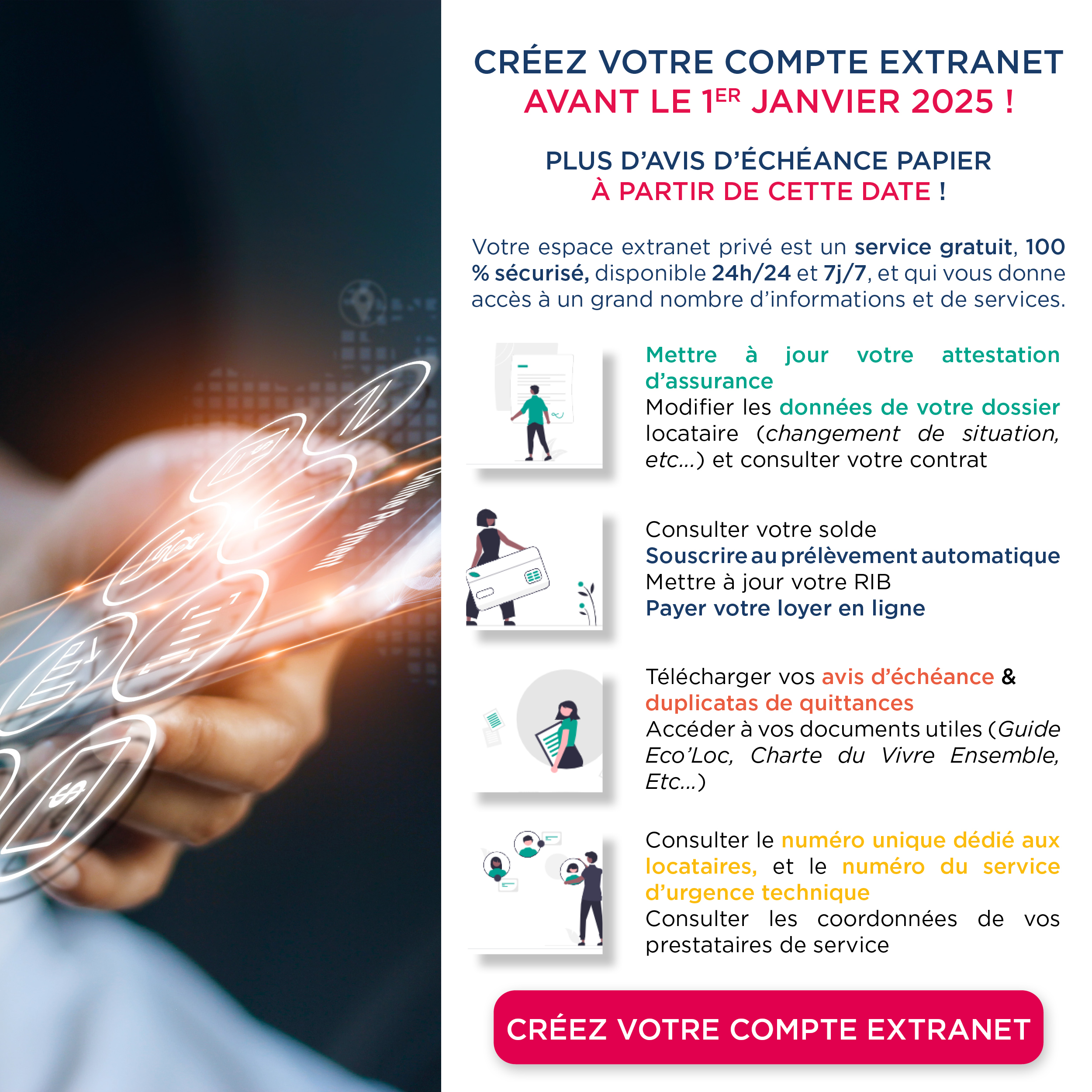 création compte extranet La Cité Jardins